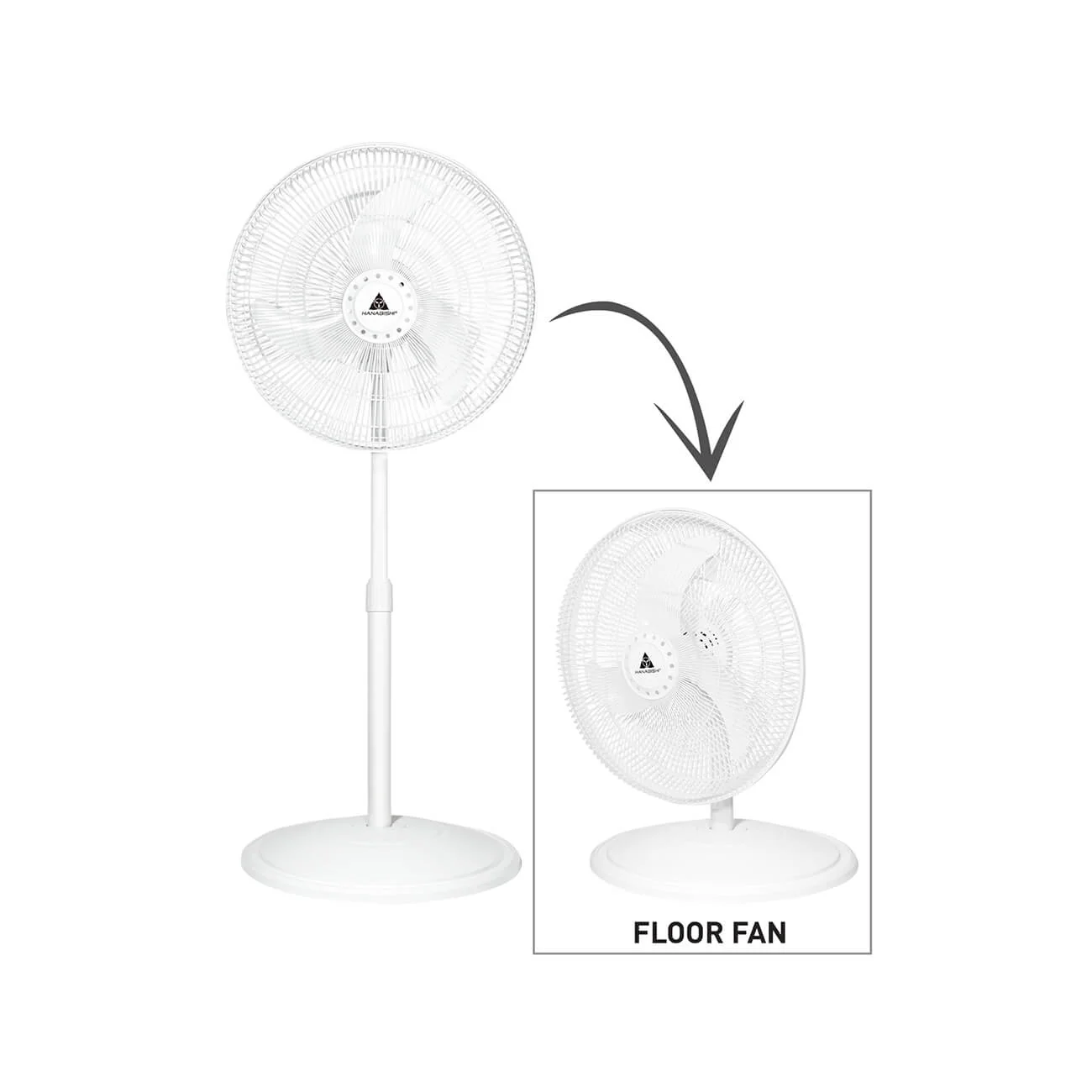 Hanabishi 2 in 1 Stand Fan Floor Fan HF1600-2IN1WHT - Image 3
