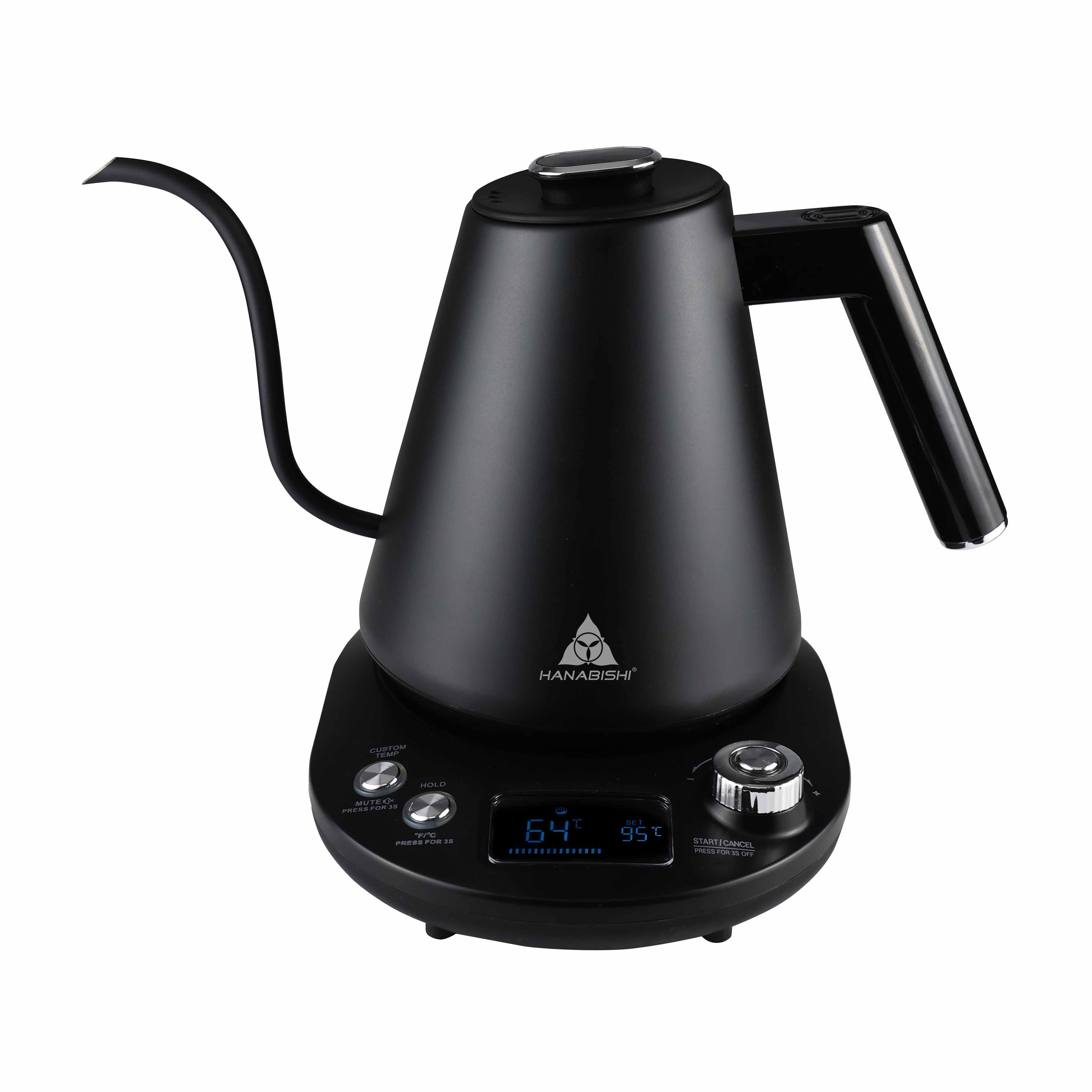 Hanabishi Digital Goose Neck Kettle 1L HWK-10GNBLK, HWK-10GNWHT