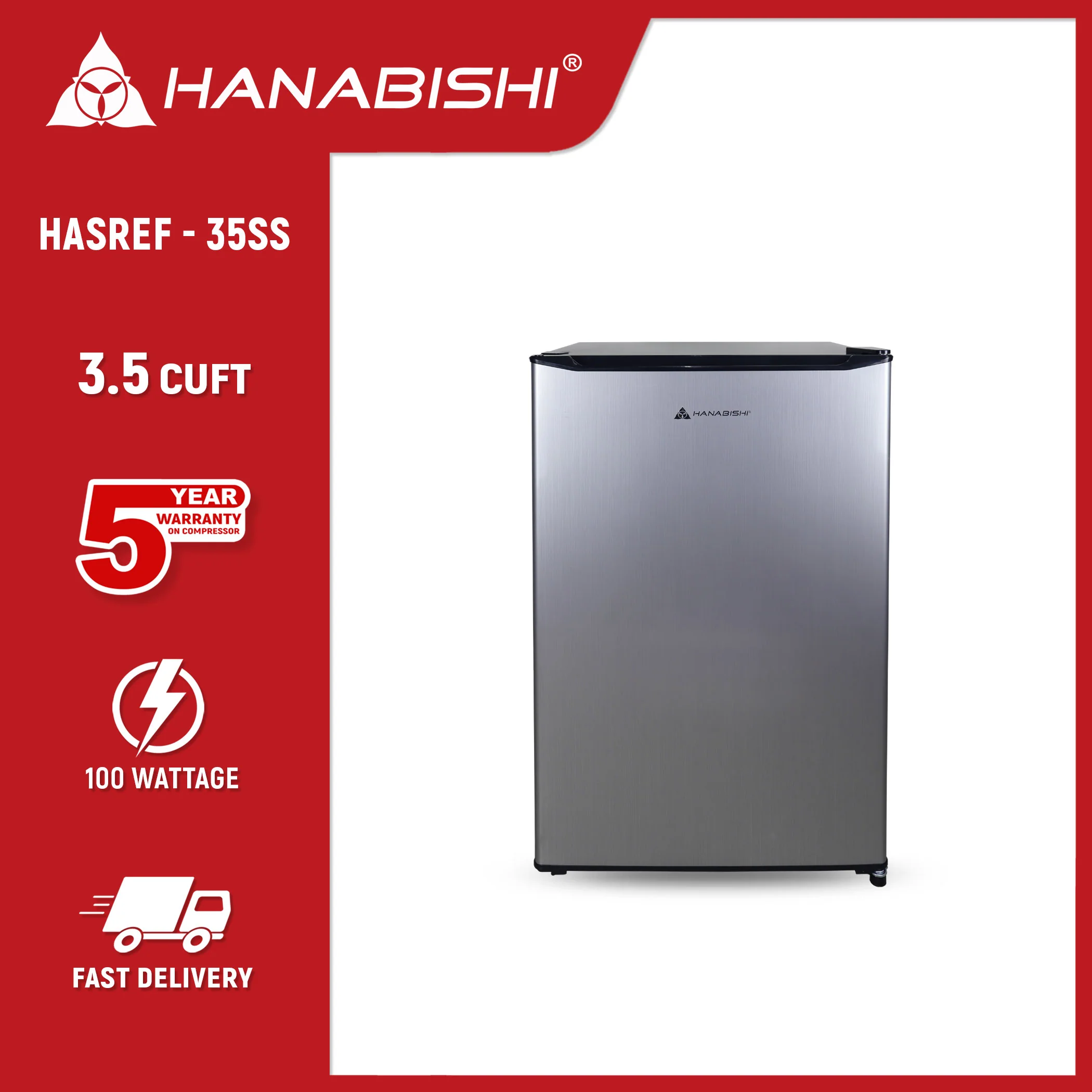 Hanabishi Single Door Refrigerator HASREF35SS - Image 3